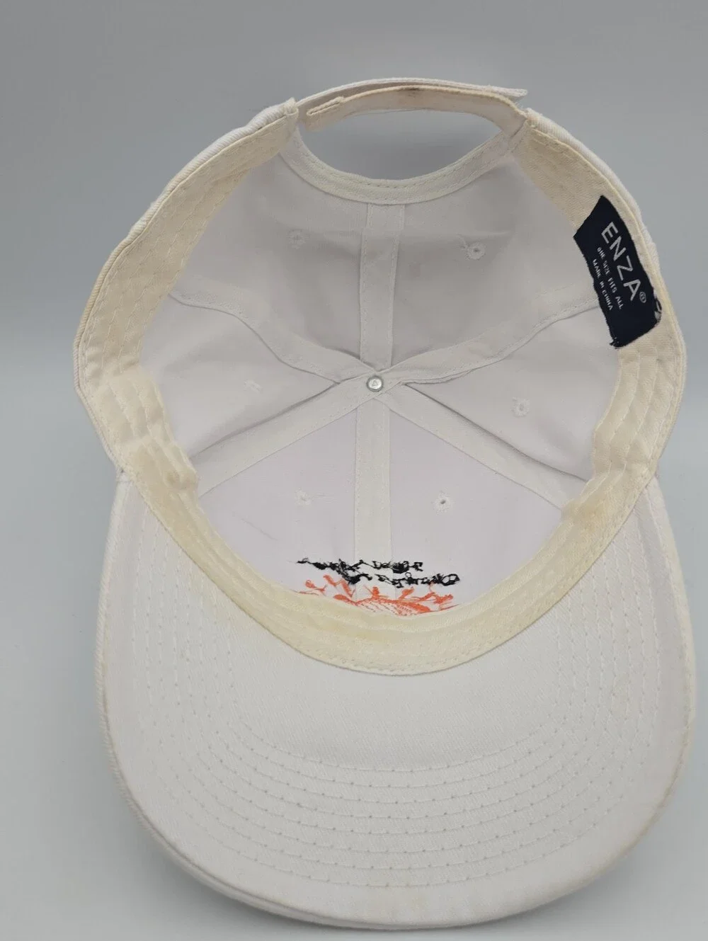 ENZA Hi-Vue Campground Lake Gage Indiana White Adjustable Hat